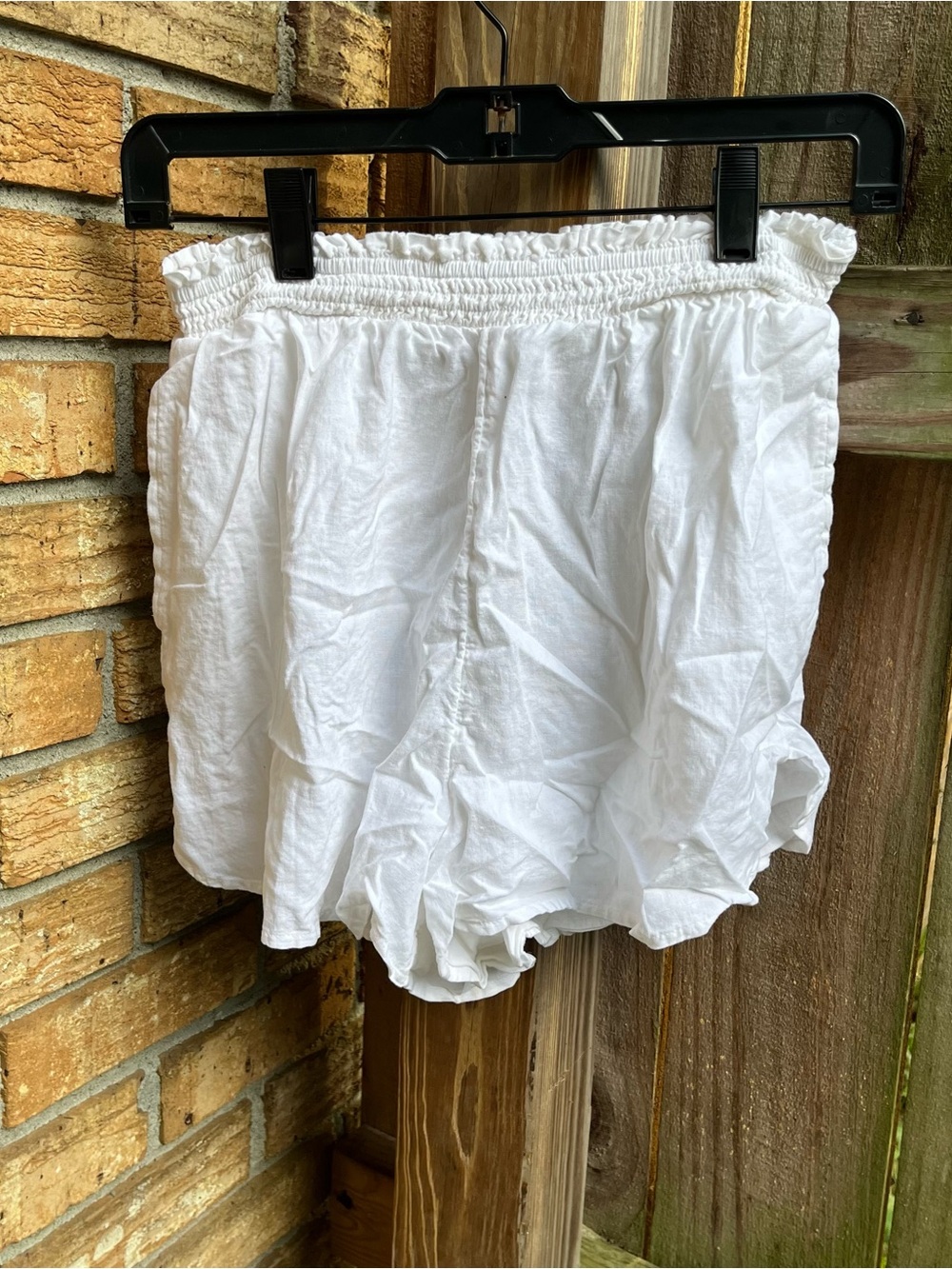 aerie White Linen Blend Shorts